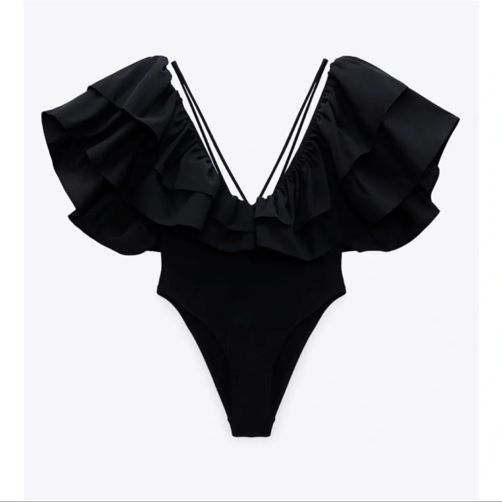 Zara ruffle swimsuit